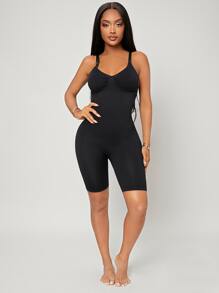 Solid Shapewear Bodysuit - Black - View 3