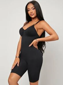 Solid Shapewear Bodysuit - Black - View 5