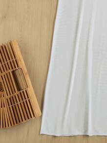 Swim Chiccia 女式夏季海滩透明比基尼套装吊带三角胸罩和丁字裤和罩衫和裤子 4 件套泳衣度假装女士 - 白色 - 查看 6