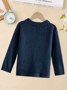 Niñas Jersey con patrón de lunares - Azul Marino - Ver 2