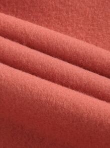 INAWLY Áo nỉ có mũ Chất rắn Dây rút Túi mặt trước - Màu hồng gỉ - Xem 5