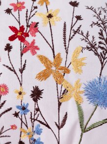 Miater Funda de almohada sin relleno planta con bordado - Multicolor - Ver 3