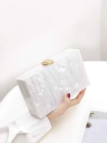 Glitter Bling,Shiny Glamorous,Elegant,Exquisite Mini Marble Design Chain Square Bag, Perfect Bride Purse For Wedding, Prom & Party Events Dinner Bag,Evening Bag For Party Girl,Woman,For Female Perfect For Party,Wedding,Prom,Dinner/Banquet,For Best Gift For Women - trắng - Xem 5