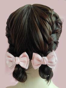 8入組小女童蝴蝶結裝飾髮夾 - 彩色 - 查看 4