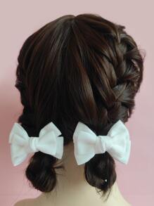 8入組小女童蝴蝶結裝飾髮夾 - 彩色 - 查看 5