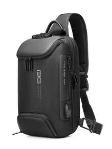 Fashion Chest Bag Anti-Theft Multi-Function Men Shoulder Bag Give Gifts To Men On Valentine's Day Fanny Pack Sling Bag School Bag High School Students University Freshman For Travel,College,Outdoors,Commute College Bag Fathers Day Gifts Summer Dad Halloween Gifts For Men Fall Christmas Scream Men Bag Belt Bag Travel Bag Sling Bag For Men Winter Christmas Gifts Bum Bag - Black - View 1