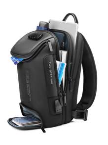 Fashion Chest Bag Anti-Theft Multi-Function Men Shoulder Bag Give Gifts To Men On Valentine's Day Fanny Pack Sling Bag School Bag High School Students University Freshman For Travel,College,Outdoors,Commute College Bag Fathers Day Gifts Summer Dad Halloween Gifts For Men Fall Christmas Scream Men Bag Belt Bag Travel Bag Sling Bag For Men Winter Christmas Gifts Bum Bag - Black - View 5