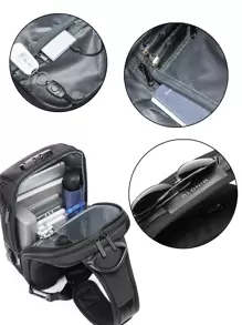 Fashion Chest Bag Anti-Theft Multi-Function Men Shoulder Bag Give Gifts To Men On Valentine's Day Fanny Pack Sling Bag School Bag High School Students University Freshman For Travel,College,Outdoors,Commute College Bag Fathers Day Gifts Summer Dad Halloween Gifts For Men Fall Christmas Scream Men Bag Belt Bag Travel Bag Sling Bag For Men Winter Christmas Gifts Bum Bag - Black - View 7