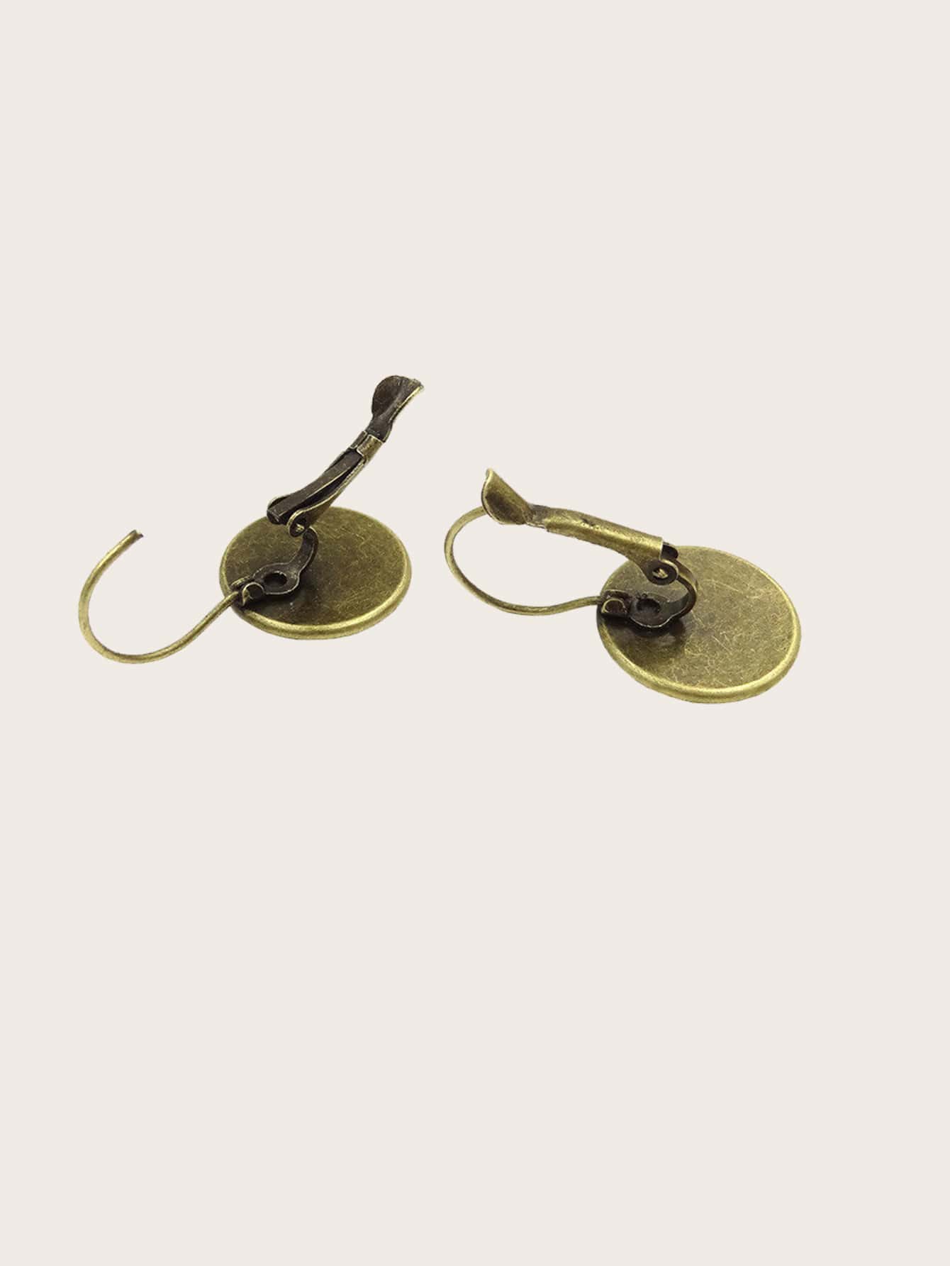 1pc Floral Pattern Round Earrings Copper Jewelry