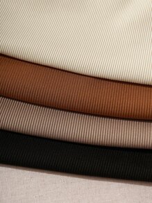 SHEIN Unity Áo hai dây Gân đan màu trơn Giải trí - Nhiều màu - Xem 6