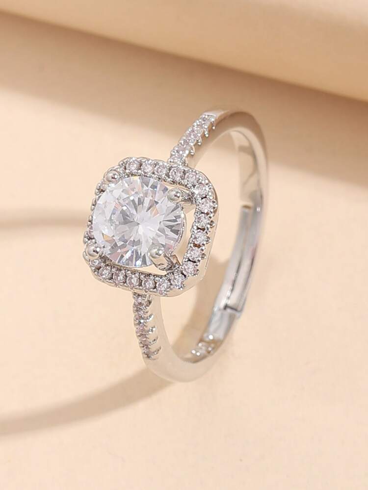 Women Elegant Cubic Zirconia Decor Ring