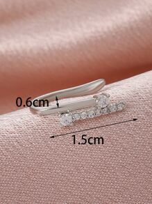 方晶鋯石裝飾鼻環 - 銀色 - 查看 4