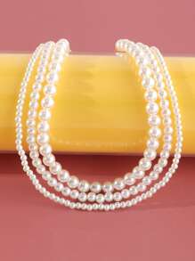 女孩3入組珍珠項鍊 - 白色 - 查看 2