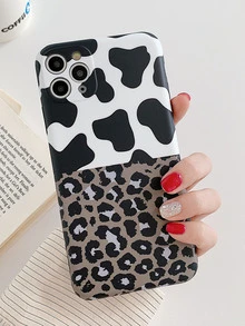 ROMWE Leopard Phone Case - Black and White - View 1