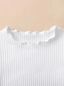 Bebé 3 piezas Top tejido de canalé ribete en forma de lechuga - Multicolor - Ver 3