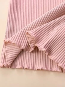 Bebé 3 piezas Top tejido de canalé ribete en forma de lechuga - Multicolor - Ver 7