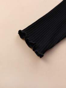 Bebé 3 piezas Top tejido de canalé ribete en forma de lechuga - Multicolor - Ver 8