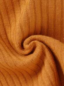 嬰兒條紋針織掛脖上衣和喇叭褲 - 棕色 - 查看 3