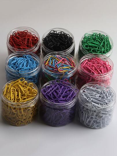 200 piezas Clip de papel aleatorio, Vuelta al cole, Suministros escolares