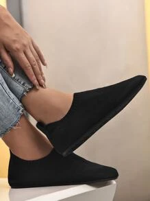 Minimalist Breathable Slip On Shoes - Black - View 6