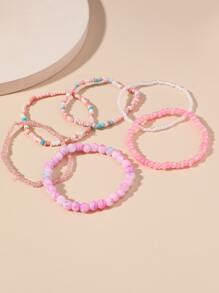 6入組撞色串珠手鏈