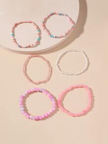 6入組撞色串珠手鏈