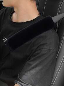 2 miếng đệm vai dây an toàn ô tô bằng vải nhung - màu đen - Xem 1