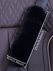 2 miếng đệm vai dây an toàn ô tô bằng vải nhung - màu đen - Xem 4