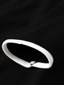 Manfinity Men Contrast Binding Raglan Sleeve Drawstring Hooded Jumper - Black - View 6