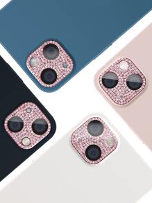 1入組水鑽裝飾攝像頭鋼化膜 - 乾枯玫瑰色 - 查看 6