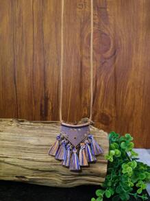 EMERY ROSE 3入組流蘇吊墜項鍊 - 彩色 - 查看 4