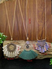 EMERY ROSE 3入組流蘇吊墜項鍊 - 彩色 - 查看 5