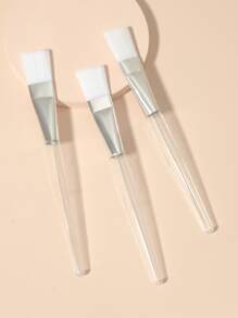 Makeup Tool Soft Fur Silicone Facial Sheet Brush, Makeup Brush, Foundation Brush, Smear Facial Sheet Mud Tool 3pcs - Clear - View 1