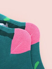 Calcetines estilo animal print con cuello redondo