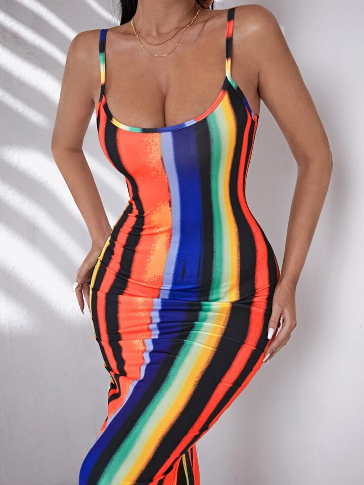 vestido arcoíris shein