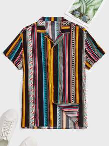GENTILAND Men Mixed Print Shirt - Multicolor - View 1