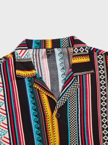 GENTILAND Men Mixed Print Shirt - Multicolor - View 5