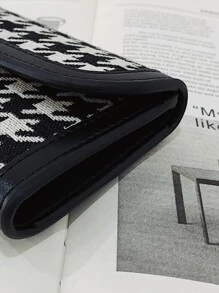 Houndstooth For Women Wallet Purse Wallet Small Wallet - Black and White - View 4