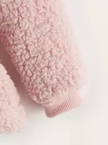 SHEIN 小女童拉鍊連帽泰迪夾克