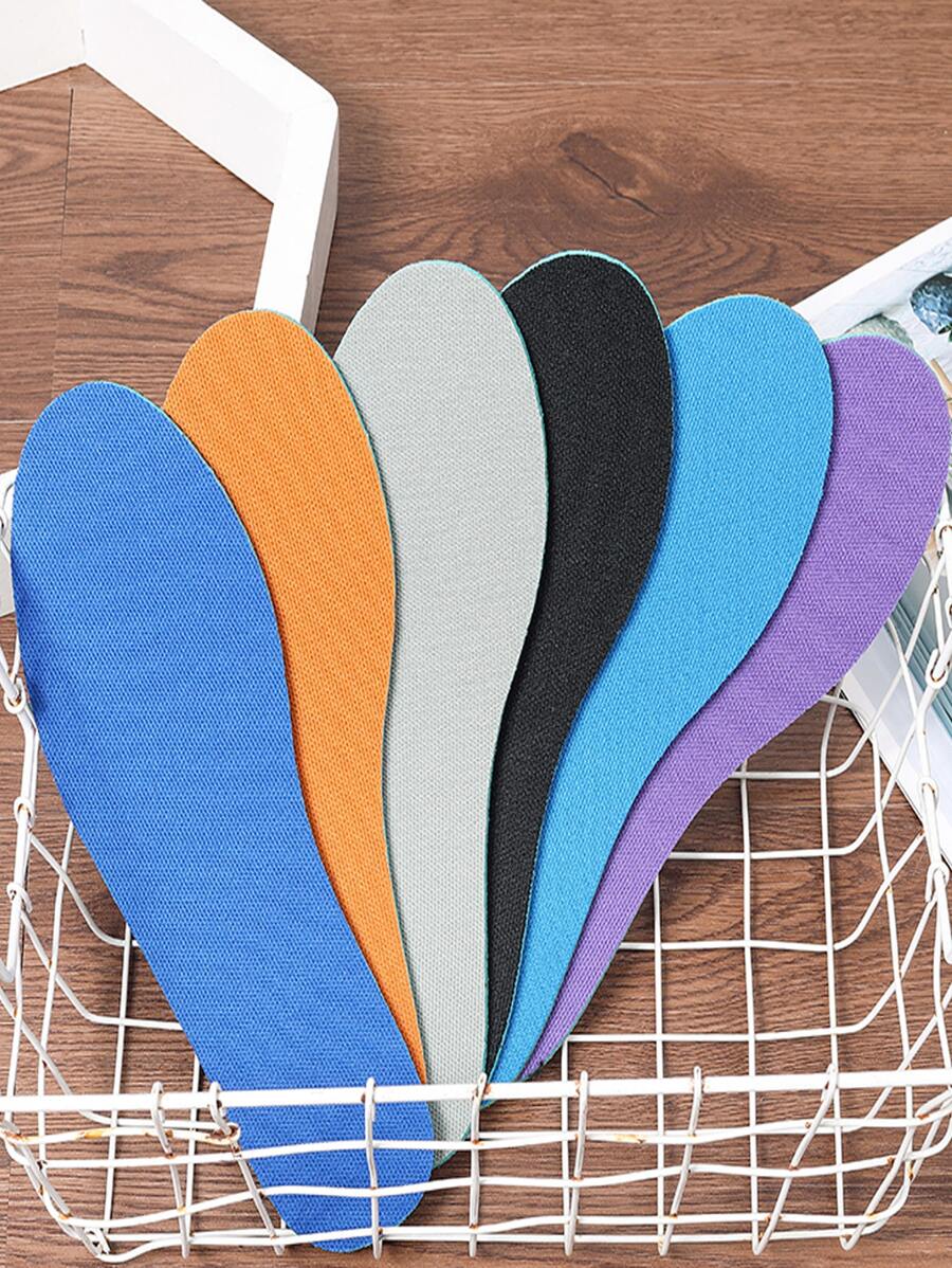 3pairs Colorblock Shoes Insoles - Blue - View 1