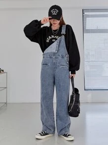 DAZY Peto De Mezclilla Con Bolsillo En El Frente - Lavado ligero - Ver 3