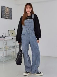 DAZY Peto De Mezclilla Con Bolsillo En El Frente - Lavado ligero - Ver 7