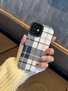 格紋手機外殼 - 黑色 - 查看 3