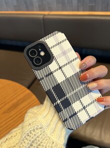 格紋手機外殼 - 黑色 - 查看 4