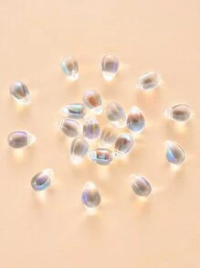 20pcs Transparent Spray Painted Glass Charms AB Color Plated Teardrop Clear AB DIY Water Drop Bead - Clear - View 4