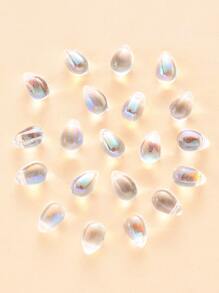 20pcs Transparent Spray Painted Glass Charms AB Color Plated Teardrop Clear AB DIY Water Drop Bead - Clear - View 5