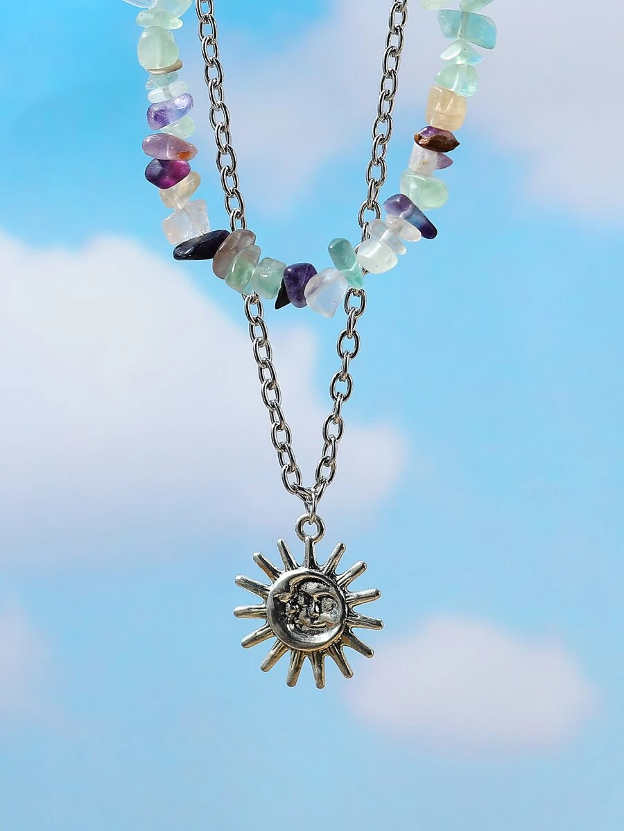 2 chiếc vòng cổ quyến rũ mặt trời - Nhiều màu - Xem 1