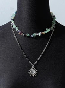 2 chiếc vòng cổ quyến rũ mặt trời - Nhiều màu - Xem 2