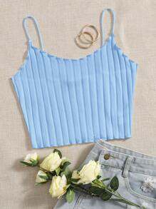 Muchica 小褶邊吊帶上衣 - 淺藍色 - 查看 1
