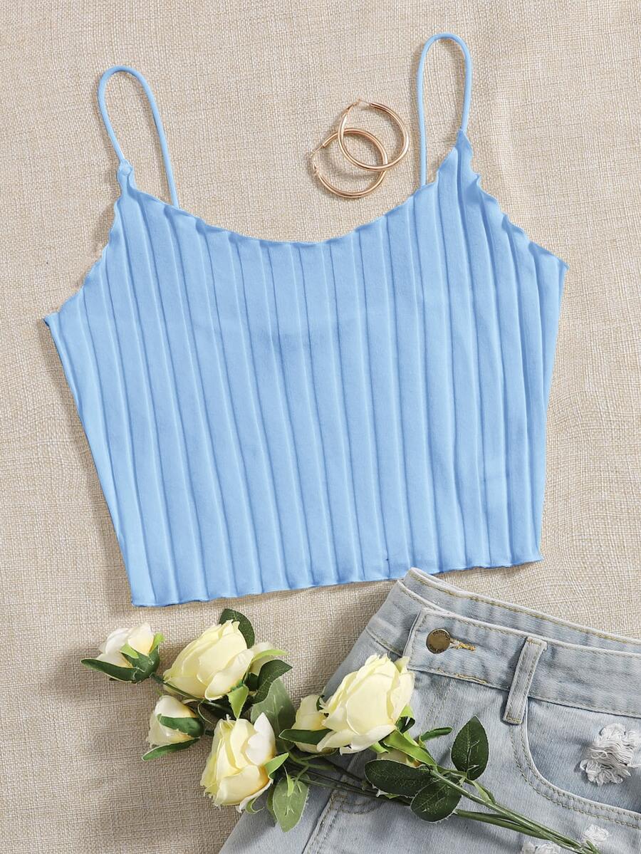 Muchica 小褶邊吊帶上衣 - 淺藍色 - 查看 1